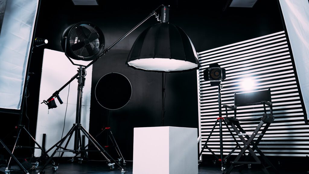Video production equipment, including cameras and lighting