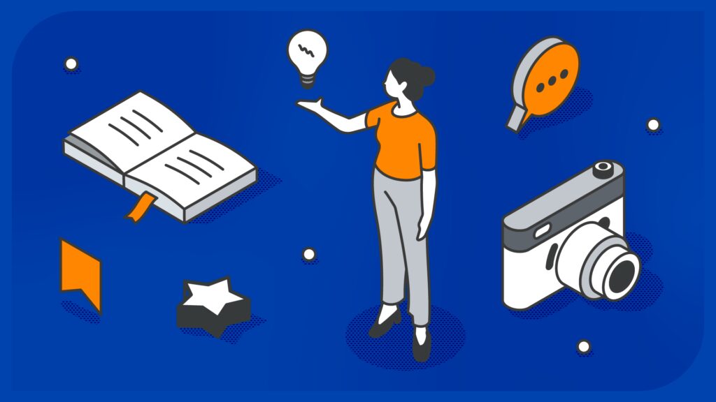 An illustration depicting creation of authoritative content