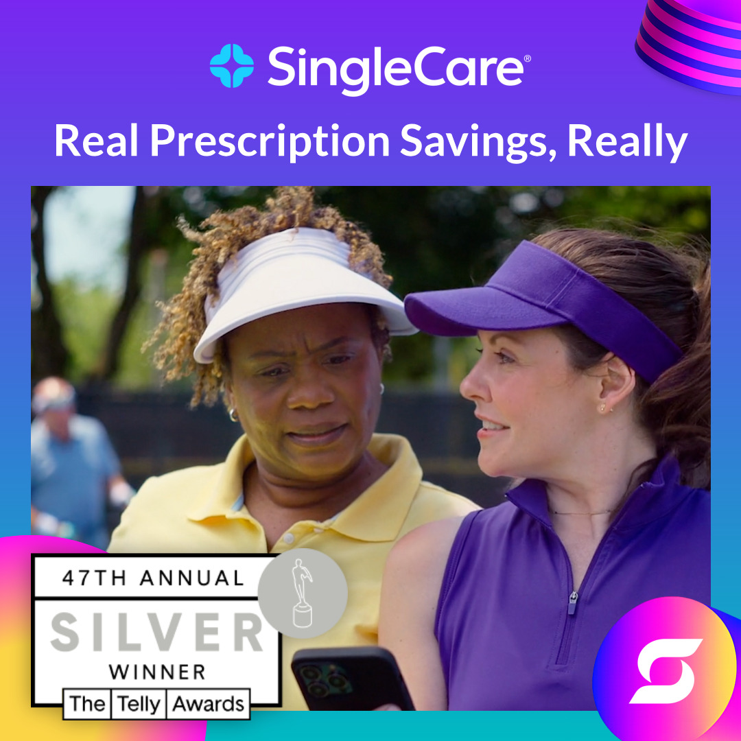 Scale Marketing_Telly Awards_Static_SingleCare_1080x1080_A Silver Telly: SingleCare